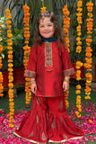 Cheeco Chic - RBPEID23 - Cotton Silk Block Print Shirt with Gharara - Kids - 3 Piece - Studio by TCS