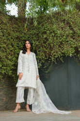 Reema Ahsan - ROHA - Khadi Silk & Organza - Ivory - 3 Piece
