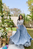 Alishba Kashif - ROYA AZURE - Blue - silk - 3 Piece