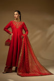 Fozia Khalid - Scarlet Dynasty - Silk - Red - 3 Piece