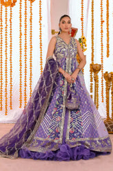 Reema Ahsan - Raeha - Pk Raw Silk, Organza & Net - Multi, Purple - 3 Piece