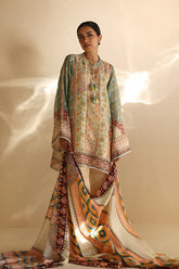 Sania Maskatiya - Rhel - Cotton Net / Raw Silk / Medium Silk - Egg Shell - 3 Piece