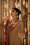 Fozia Khalid - Roka - Organza - Beige skin & magenta - 4 Piece