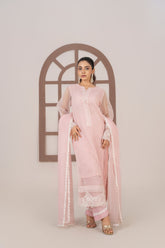 Laleen - Rose Cotton Silk Suit For Women - Baby Pink - 3 Piece