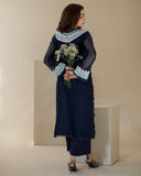 Ombrella - Ethnic - Khaadi Net - Navy Blue - 3 Piece