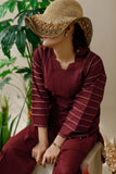 Ombrella - Co ord set - Lawn - Maroon - 2 Piece