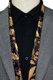 Black Wolf - WILLIAM MORRIS GOLD AND BLACK MEN SCARF - BLACK - SILK - 1 Piece