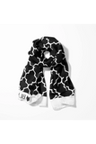 Black Wolf - SILVER GEOMETRIC MEN SCARF - BLACK - SILK - 1 Piece