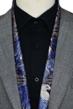 Black Wolf - BLUE EYE EAGLE SILK MEN SCARF - blue - SILK - 1 Piece