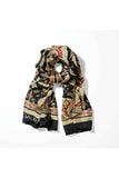 Black Wolf - IKAT ETHNIC MEN SCARF - BLACK - SILK - 1 Piece