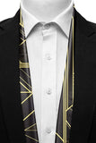 Black Wolf - CHIC GOLDEN MEN SCARF - BLACK - SILK - 1 Piece