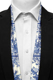 Black Wolf - TRADITIONAL CHINESE MEN SCARF - WHITE - SILK - 1 Piece