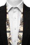 Black Wolf - NEW BELT CHAIN MEN SCARF - OFF WHITE - SILK - 1 Piece