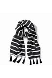 Black Wolf - BLACK STRIPES MEN SCARF - BLACK - SILK - 1 Piece