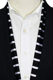 Black Wolf - BLACK STRIPES MEN SCARF - BLACK - SILK - 1 Piece