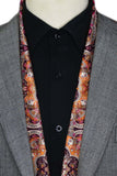 Black Wolf - ORNAMENTAL PAISLEY MEN SCARF - Deep Coffee - SILK - 1 Piece
