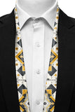 Black Wolf - ETHNIC ABSTRACT MEN SCARF - WHITE - SILK - 1 Piece