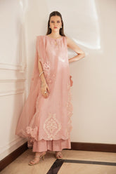 Shehrnaz - Islaa - SHK-1493 - Tea Pink - Korean Silk - Kurta Set - 3 Piece