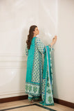 Shehrnaz - Orla - Kaftan - SHK-1495 - Off-White & Mint Green - Pure Medium Silk - Kaftan - 3 Piece