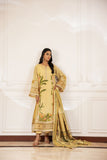 Shehrnaz - Liora - SHK-1496 - Yellow - Pure Chiffon - Long Shirts - 3 Piece