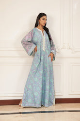 Shehrnaz - Yuna - SHK-1499 - Light Blue - crepe georgette - Kaftan - 1 Piece