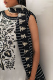 Shehrnaz - Monochrome Embroidered Tunic with Flared Palazzos - White - 3 Piece