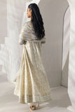 Shehrnaz - Ivory & Gold Foil-Printed Peshwaz Set - Off-white - 3 Piece
