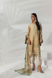 Shehrnaz - Fawn Tunic with Aqua Embroidered Accents - Beige - 3 Piece