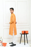 Mom4Little - Mustard and white Kurta Pajama