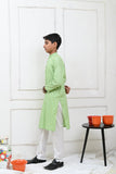 Mom4Little - Light Green Kurta and White Pajama