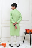 Mom4Little - Light Green Kurta and White Pajama