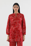 Sana Safinaz Stitched Printed Lawn Suit Red 2 Piece