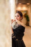 Zahra Ahmed - ST-120 - Black - Indian Raw Silk - 3 Piece