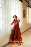 Zahra Ahmed - ST-122 - Rust - Indian Raw Silk - 2 Piece