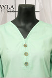 Ayla Studio - 2 pcs solid embroidery - SABZ-SITARA - MINT GREEN - Wash & Wear