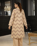 Ayla Studio - Sahar Lines Jacquard Suit For Women - Neutral Beige - 3 Piece