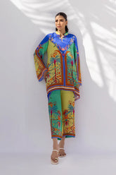 Sania Maskatiya - Savi (B) - Crepe / Crepe - Azure Aquamarine - 2 Piece