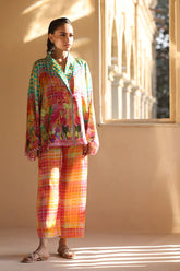 Sania Maskatiya - Savya - Crepe , Crepe - Tangerine - 2 Piece