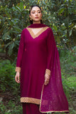 Natasha Kamal - Silk Selah Suit For Women - Plum - 3 Piece