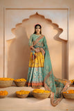 Fozia Khalid - Shagun - Organza - Sea Green, yellow & orange - 4 Piece