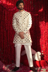 Deepak & Fahad - SHAJAR - White - - 3 Piece