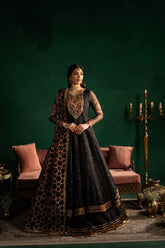 Maria Osama Khan - Sham-e-Jashan - Black - ORGANZA & Grip silk - 3 Piece