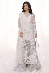 Musferah Saad - Starlit - Silver Snow - Net & Tissue - 3 Piece