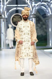 Deepak & Fahad - SULTAAN - White and Gold - - 4 Piece