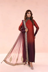 Musferah Saad - Sunset Ombre - Silk & Net - 3 Piece