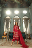 Laleen - Surkhroo Organza Suit For Women - Wine - 3 Piece