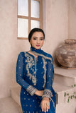 Reema Ahsan - Surrina - Chiffon & PK Raw Silk - Teal - 3 Piece