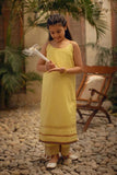 Shehrnaz - Yellow Chikan Long Shirt With Matching Azaar – SHKK-1097 - Studio by TCS