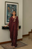 Insia Sohail - Deep Rust Kaftan - 1 Piece - Sequence - Studio by TCS
