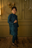 Cheeco Chic - Blended Cotton Kurta Pajama For Boy - Teal - 2 Piece